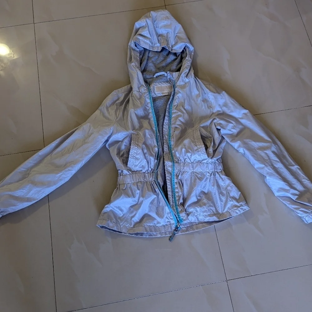 Michael Kors Silky Light Weight Wind Breaker Silver Jacket Teen  Size 14
